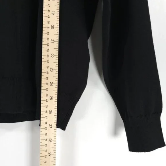 NWT ZARA “I’M OK WITH THIS” Text Print Black Crew Neck Knit Pullover Sweater M - Picture 8 of 11